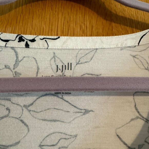 J. JILL WHITE BLACK & GREY A LINE TUNIC SZ L GOOD CONDITION - Picture 4 of 4